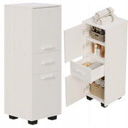 Mobile a scaffali con 2 ante e cassetto, funzionale e moderno in stile loft, bianco
