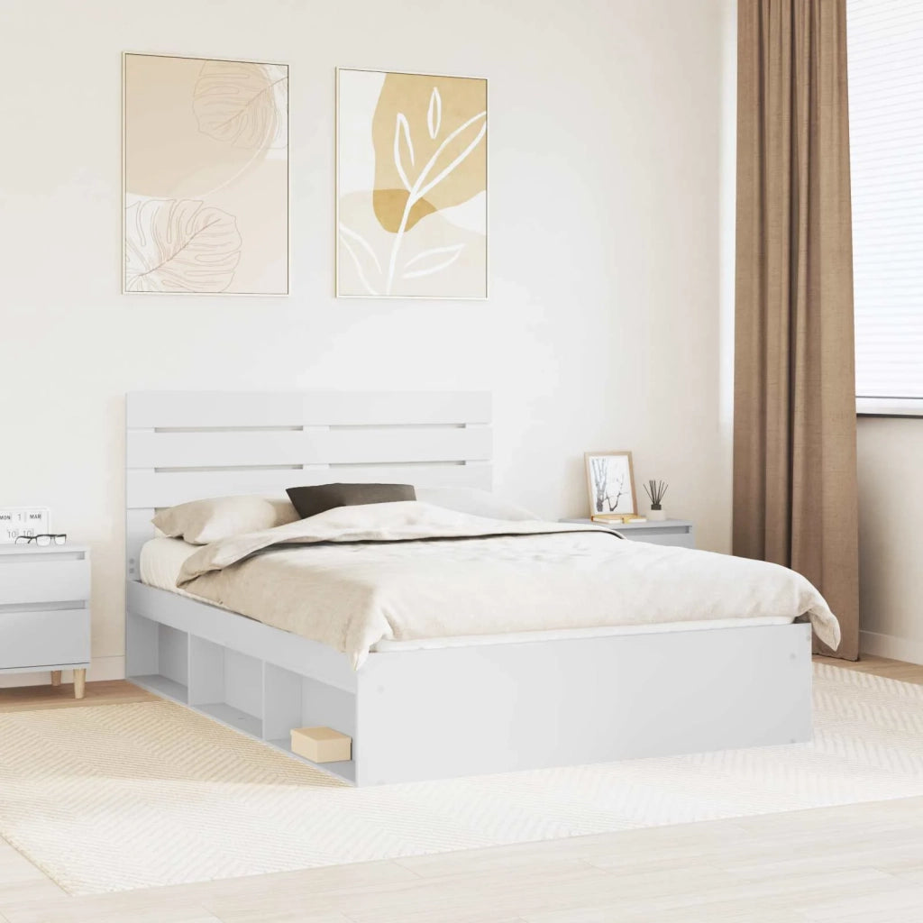 Struttura del letto Bianco 150 x 200 cm Pino massello