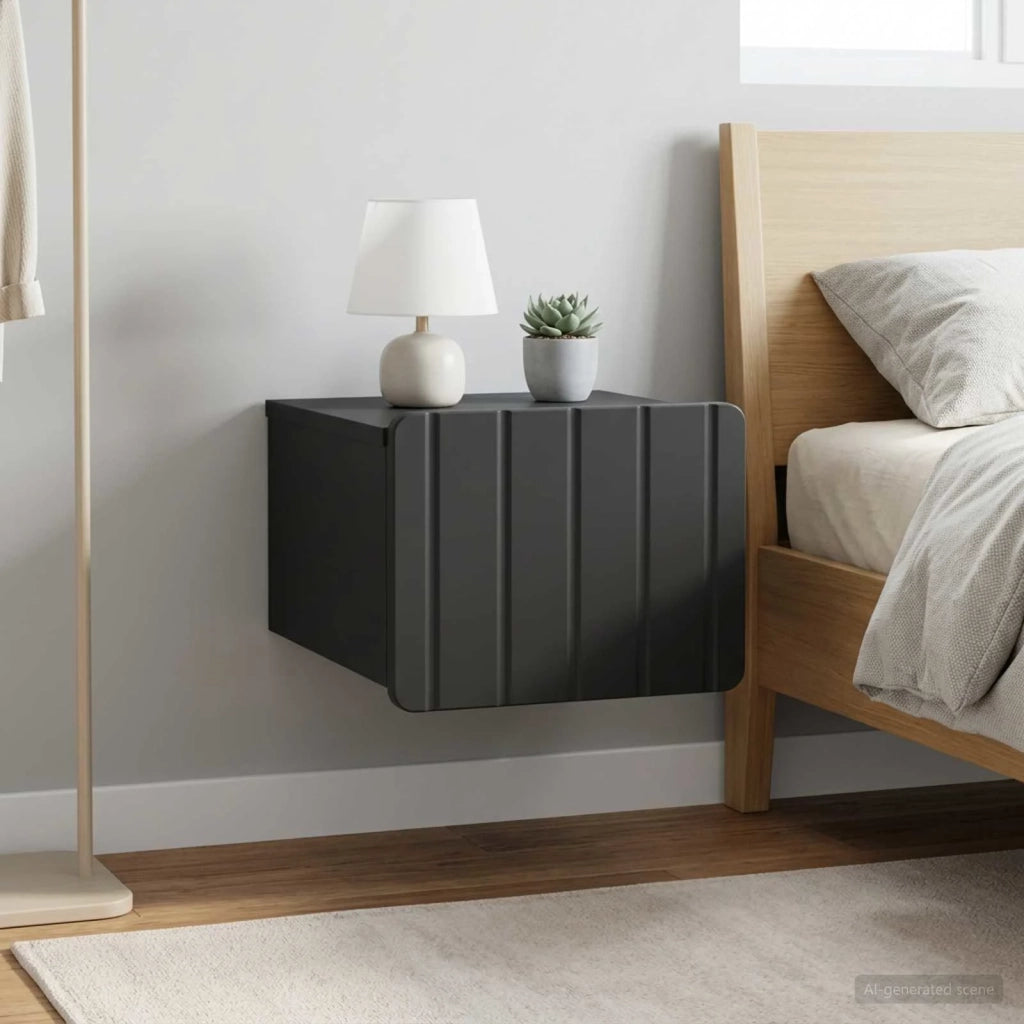 Mobiletto da notte a muro 2 pcs Nero 33 x 34,5 x 24 cm 898258