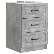 Comodino | Armadio da Notte | Mobiletto da notte con cassetto Grigio Cemento 43 x 41 x 63,5 cm