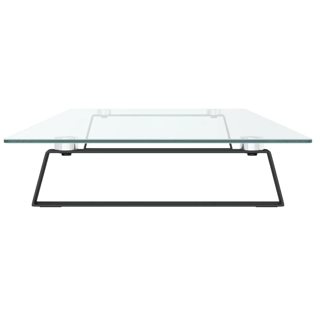 Supporto per monitor mobile da scrivania 100 x 35 x 8 cm vetro temperato e metallo nero 02_0044853