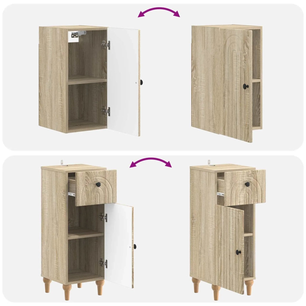 Set di armadietti da bagno in 3 pezzi ALKMAAR Rovere Sonoma 3417749