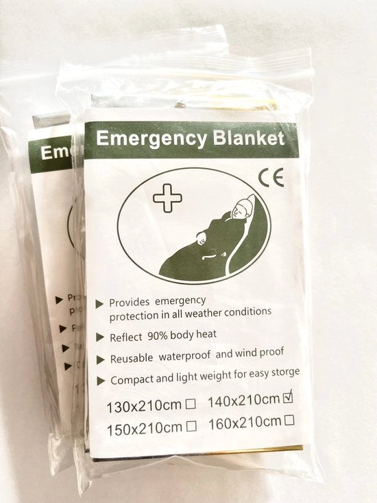 Debaraniento termico de copertura di emergenza sacco a pelo 140*210cm - 4 Pack - Copertura di emergenza - anche per ipotermia e ustioni