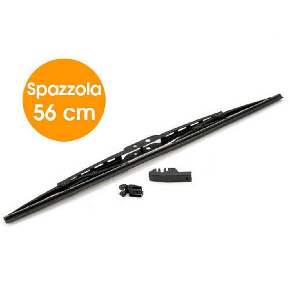 Trade Shop - Spazzola Tergicristallo Standard Singola Per Auto In Metallo E Gomma 56 Cm -