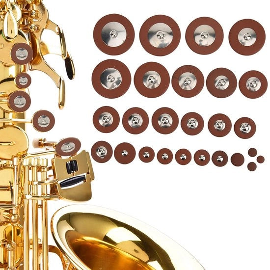 Accessori per sassofono - Pannelli 26 pezzi - Alta qualità pelle di pecora - Kit di ricambio - Accessori - Diversi formati - Pratici e duraturi - Accessori per sassofono