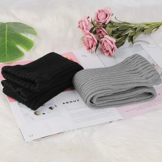 Calzettoni per donna invernali senza cavo - calze a compressione - calze a gamba lunga - calze in lana - colore grigio - unico modello - calzettoni per gambe calde