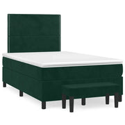 Giroletto a Molle con Materasso Verde Scuro 120x190 cm Velluto 3270466