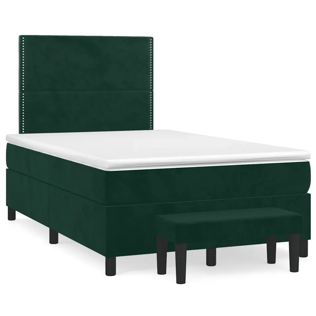 Giroletto a Molle con Materasso Verde Scuro 120x190 cm Velluto 3270466