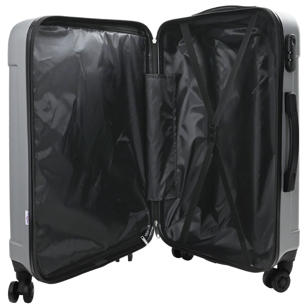 Set di valigie 3 pcs Bagaglio rigido Argento 20'' 24'' 28'' ABS