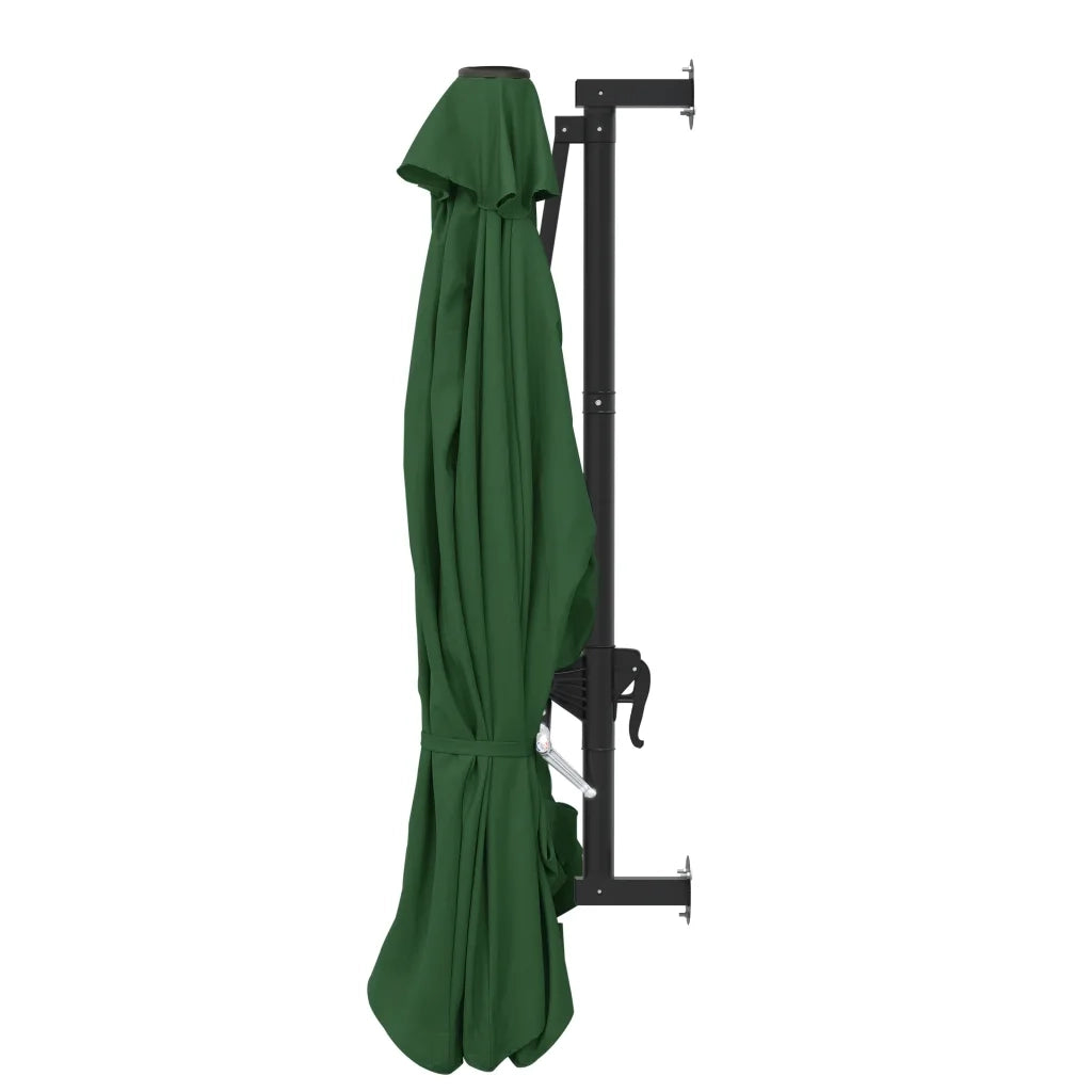 Ombrellone a Muro con Palo in Metallo-Ombrello da giardino 300 cm Verde