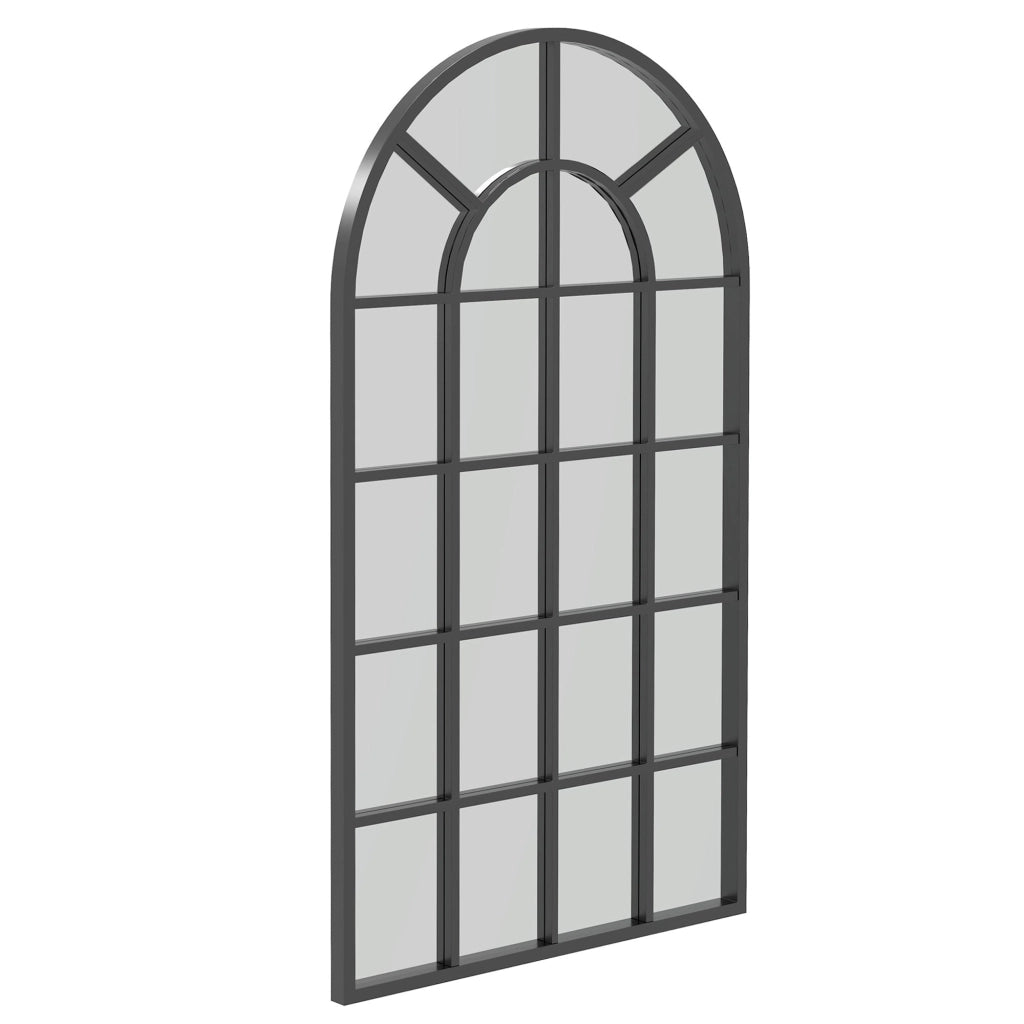 Specchio ad Arco da Parete 62x2,5x110 cm Cornice in Metallo Nero