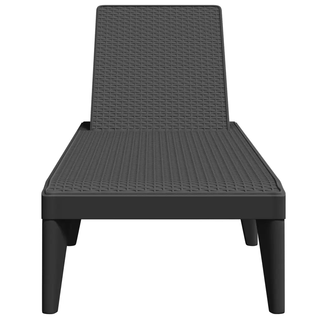 Lettino Antracite 186x60x29 cm in PP 364219