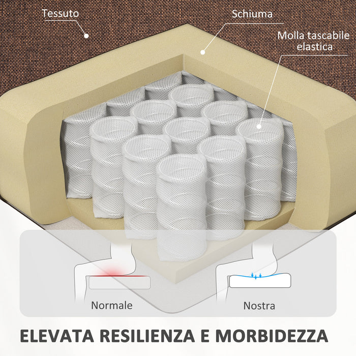 Poltrona Alzapersona Elettrica Reclinabile con Telecomando e Tasca in Tessuto Marrone Scuro
