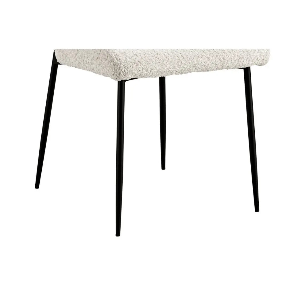 Sedia rivestita in Bouclé per sala da pranzo colore Ecru. Collezione LISE