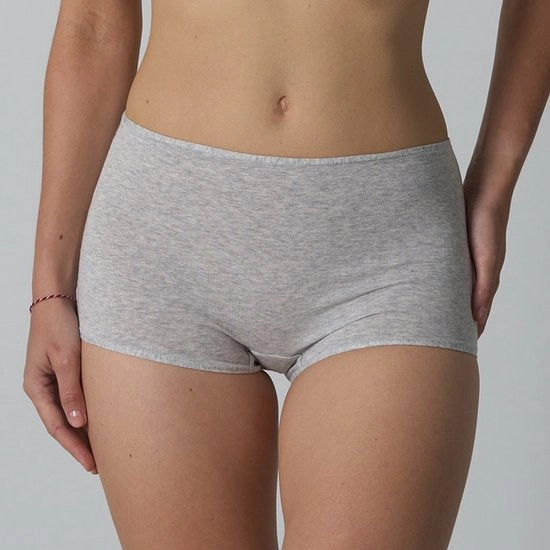 Set a tre pezzi di slip da donna in cotone puro, ideale per la casa, yoga o come base, grigio chiaro - XL