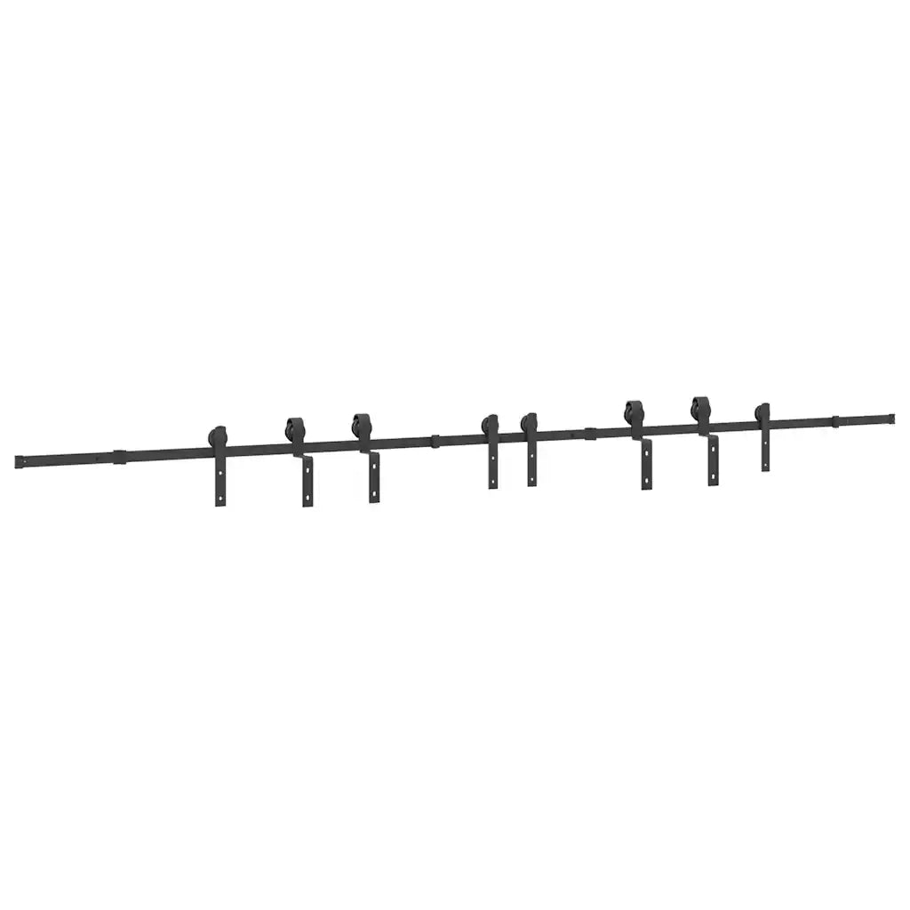 Kit di Binari per Porte Scorrevoli 400 cm Acciaio Nero CFW6036192
