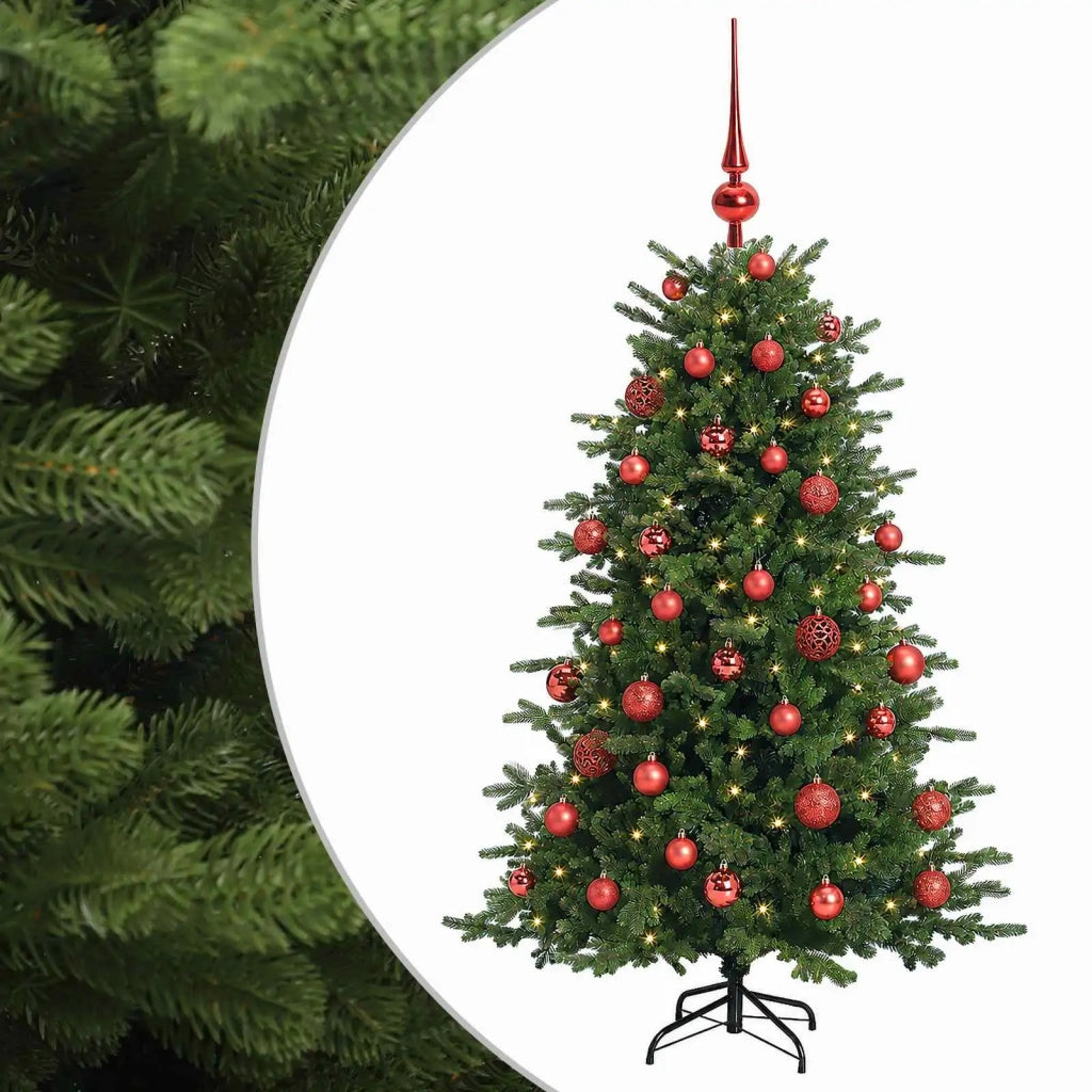 Albero di Natale artificiale con palline 120 cm 150 LED 3465885