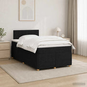 Letto box spring con materasso Nero 120 x 200 cm Tessuto 3451449