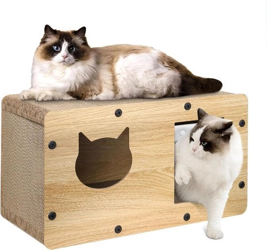 Appartamento per Gatti in Cartone Rigido - Grande Abitazione per Gatti Esterno/Interno