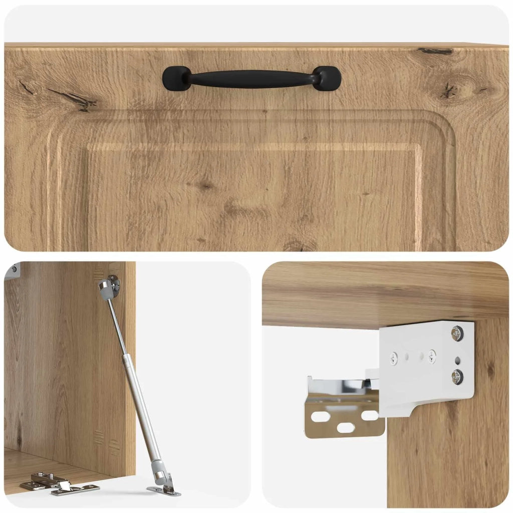 Mobile Porta TV da Muro Rovere Artigianale 78,5 x 31 x 30 cm 899404
