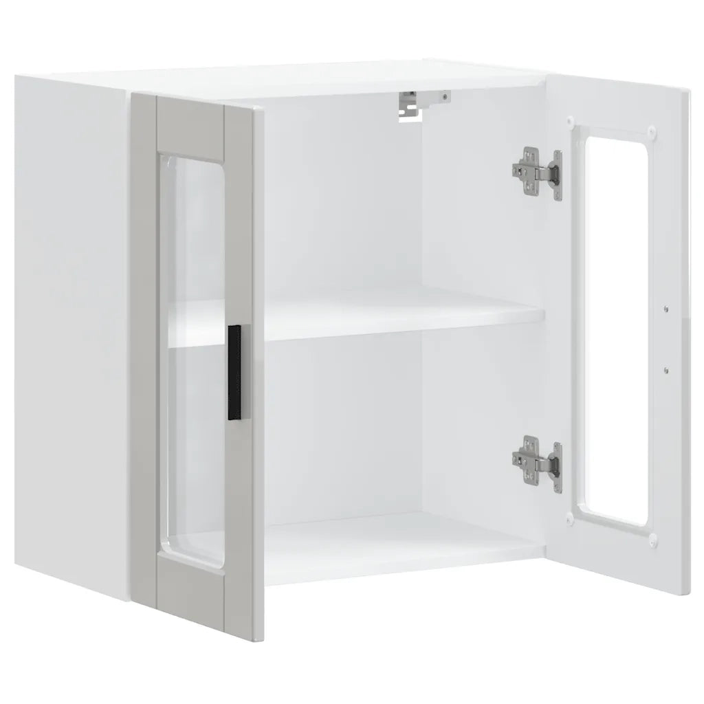 Pensile da Cucina con Porta in Vetro Porto Bianco Lucido 854149