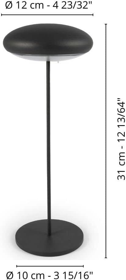 Broggi DESIGN 4110517001 Nuvola Lampada da Tavolo Portatile LED Ricaricabile con Regolazione Luminosita' e Protezione IP54 colore Acciaio Chrome