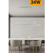 Trade Shop - Lampadario Led 34w A Sospensione Lineare Orizzontale Luce 3000k 6500k 4000k B66-b - -bianco Naturale      -