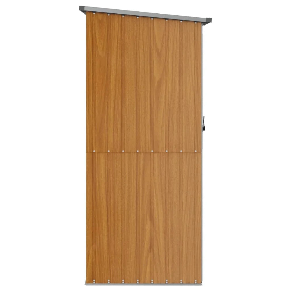 Casetta da giardino cabina ripostiglio casetta da esterno robusta casetta per attrezzi 118,5 x 97 x 209,5 cm acciaio zincato marrone 02_0022266