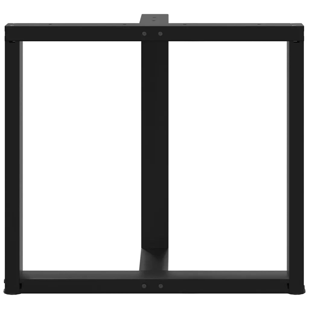 Gambe per tavolo da pranzo a forma di T 2 pz nere 80x35x(72-73) cm in acciaio 4013060