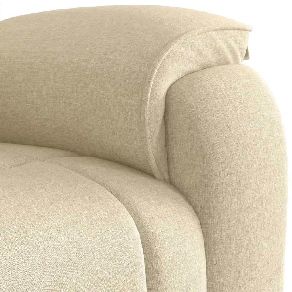 Poltrona Massaggiante Reclinabile Crema in Tessuto 4015718