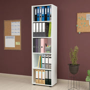 Libreria 'Vara' Altezza: 178 cm Scaffale a Terra con 5 Scomparti Aperti - Bianco [en.casa]