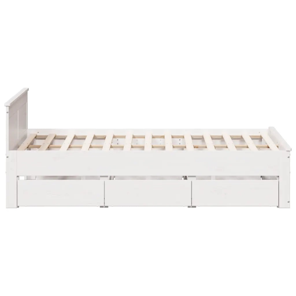 Giroletto senza Materasso con Testata Bianco 150x200 cm Pino
