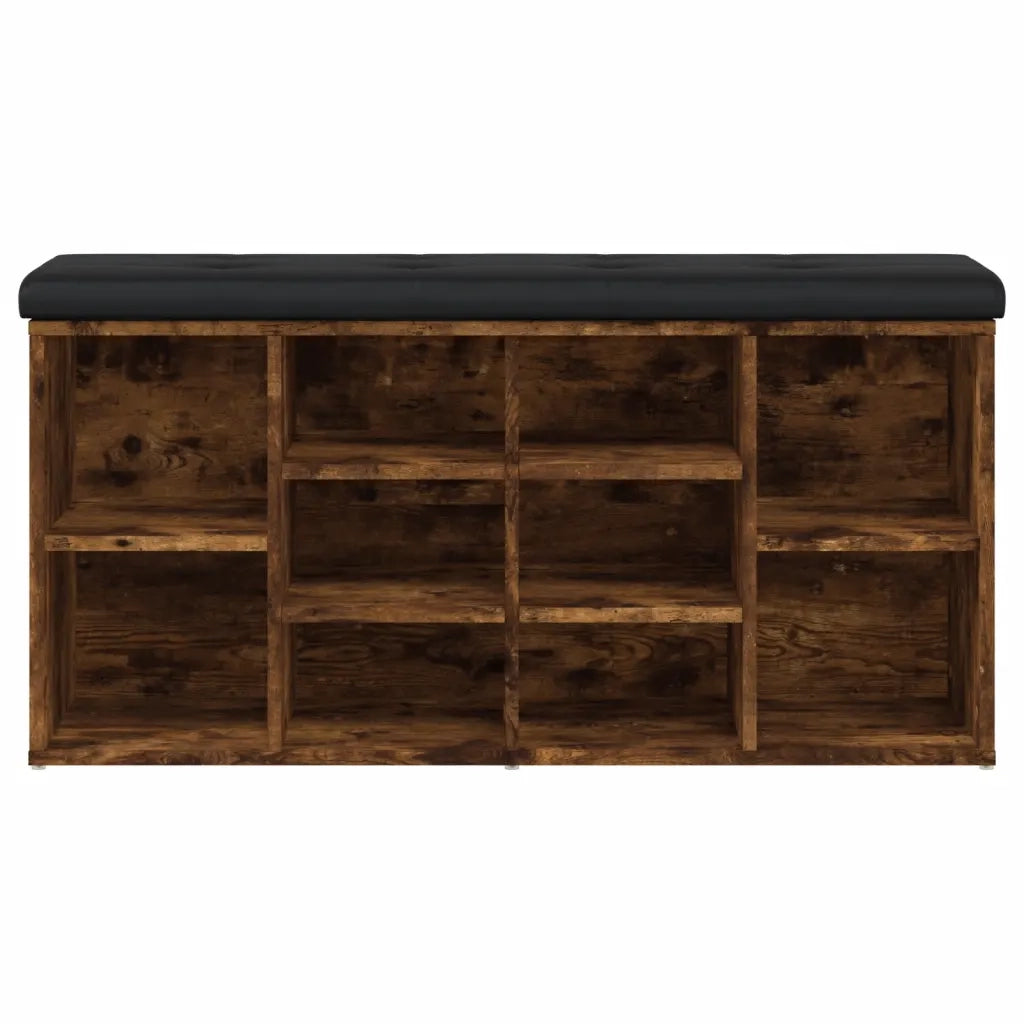 Panca Porta Scarpe-Sgabello-Panca Scarpiera Rovere Fumo 102x32x50 cm Legno Multistrato 695307