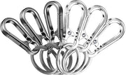 Set di 6 ganci a karabina - Accessori per le chiavi - Ganci a karabina metallici piccoli - Ganci a karabina rimovibili - Anello per le chiavi - Anello per le chiavi con catenina, lunghezza 7 cm - Accessorio per le chiavi