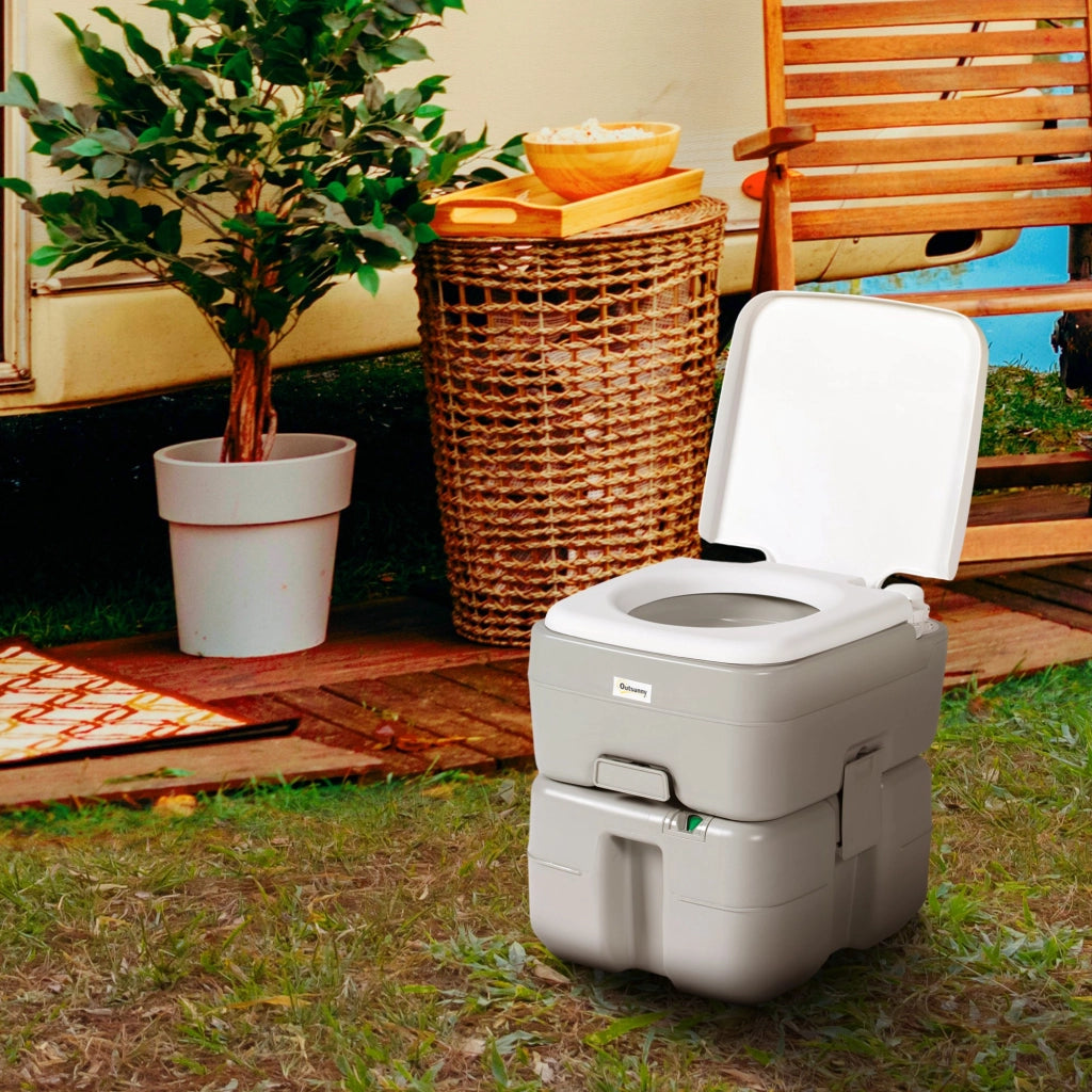 WC Portatile 20L con Indicatore di Livello ¨C zephmum ¨C Grigio 33x40x43 cm