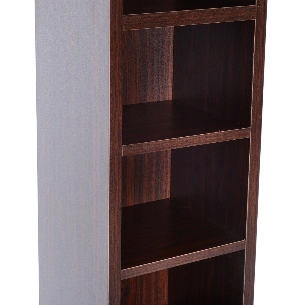 Libreria Mobiletto Colonna da Parete con Mensole in Legno Marrone 21x20x175 cm