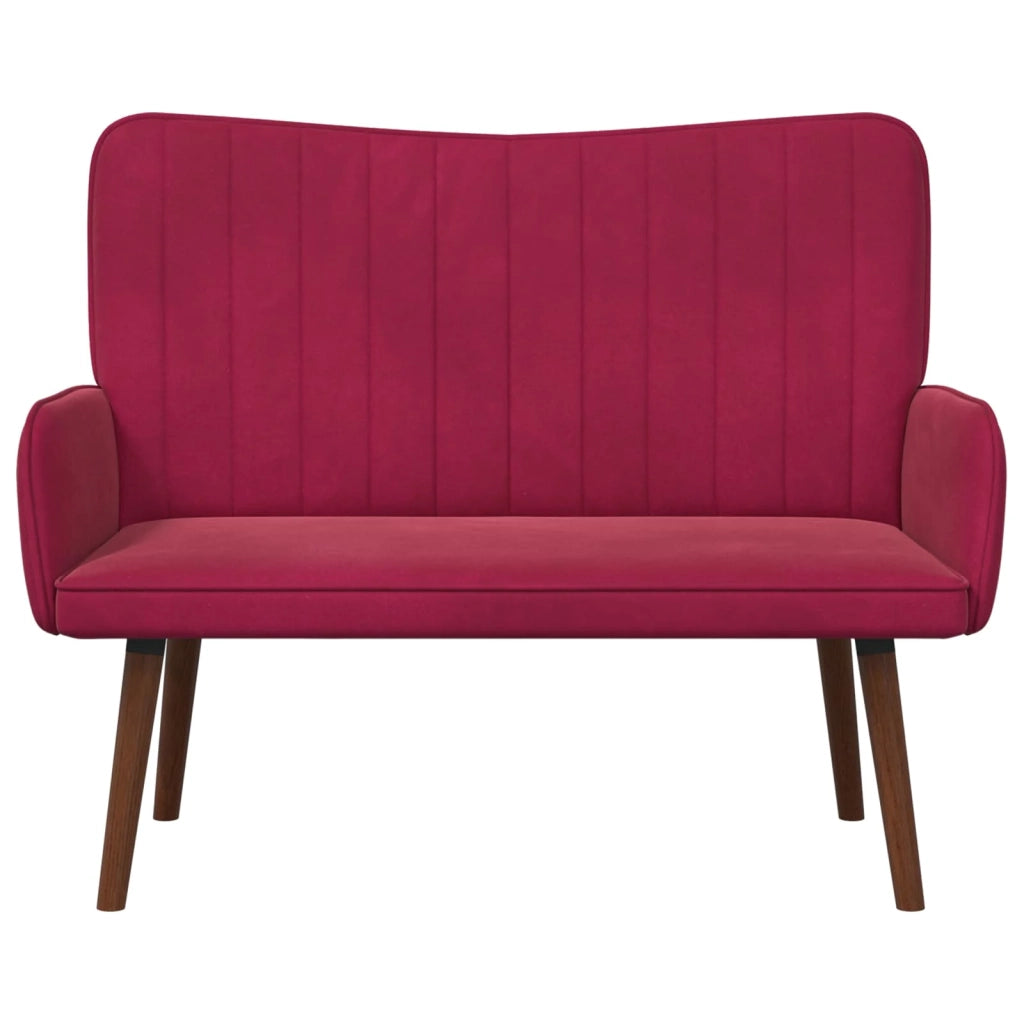 Sofa a Due Posti Rosso vino 115 x 61 x 87 cm Velluto
