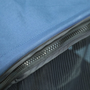 Passeggino per Cani Pieghevole 75x45x97 cm Peso Max 10 kg con Cestino e Portabicchiere Blu Scuro