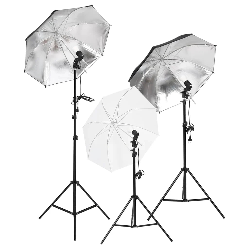 Kit per studio fotografico con illuminazione e fondale nero 02_0042434