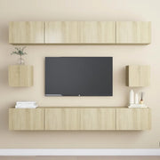Set di Mobili Porta TV 6 pz Rovere Sonoma in Legno Multistrato 3078999