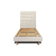 Letto 90x190 cm con testata imbottita - Tessuto Tela opaca