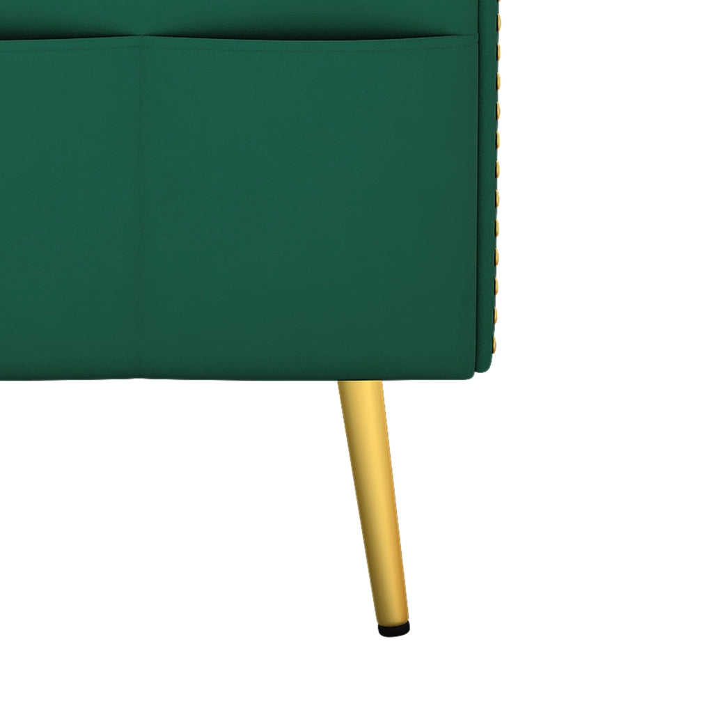 Divano letto multifunzione 175 × 80 × 73;5 cm in velluto verde con schienale regolabile