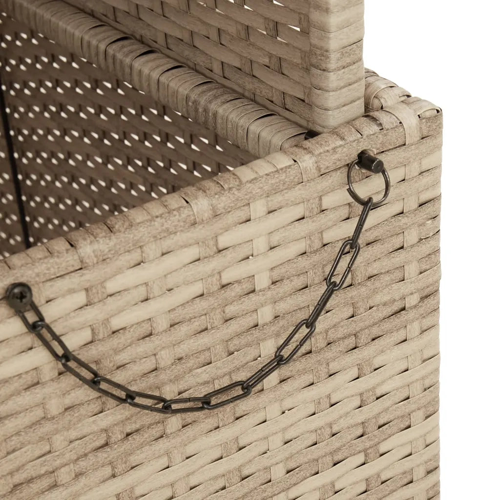 Tavolo da Giardino Beige 80x80x71cm Polyrattan e Legno Acacia 368271