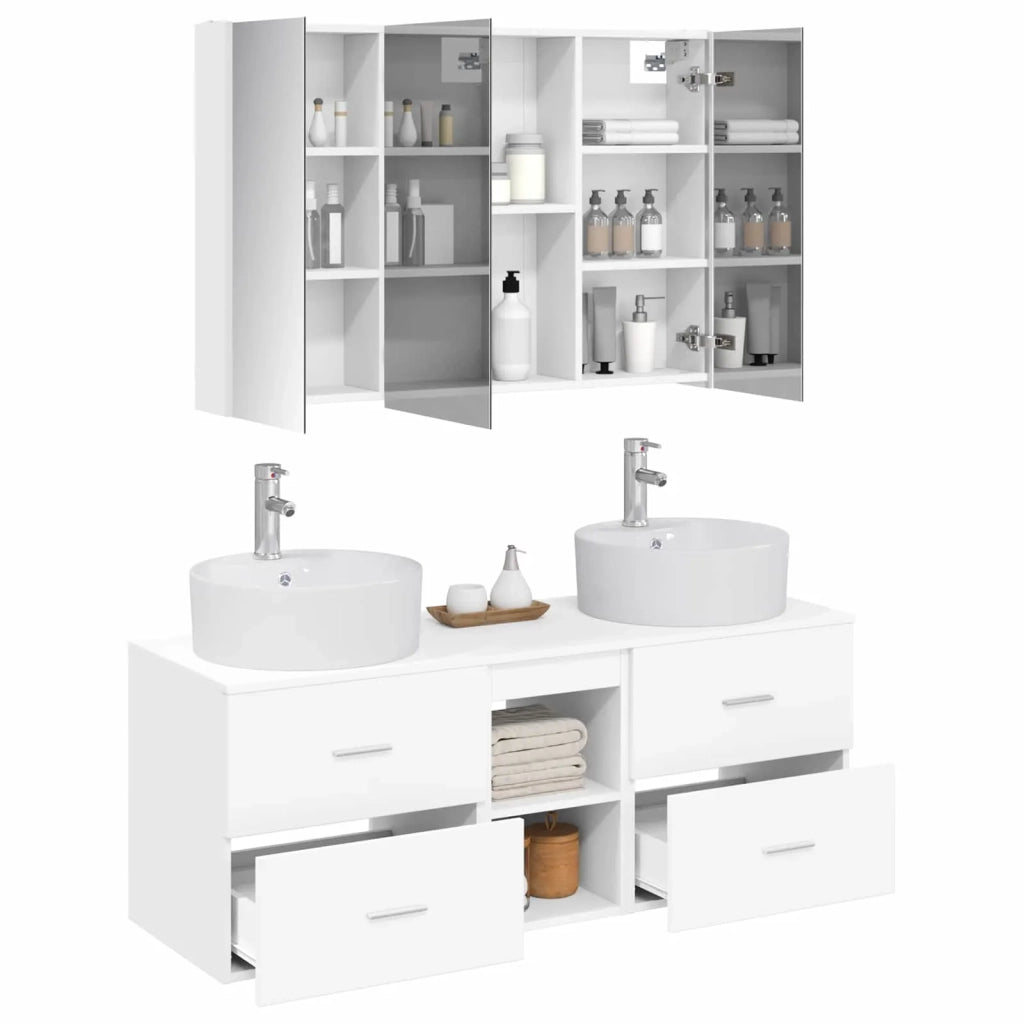 Set di mobili per il bagno 4 pcs Bianco 3406903