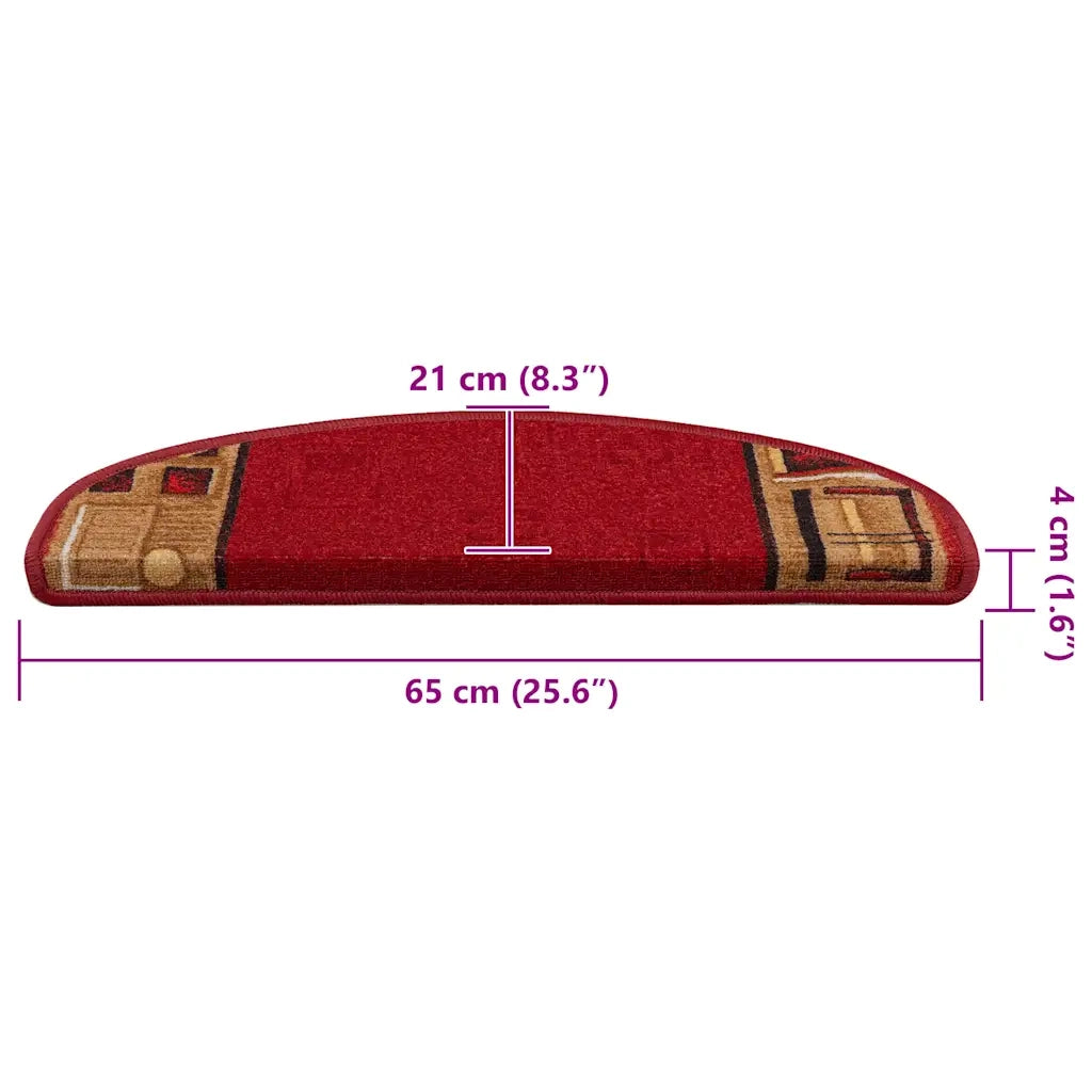 Tappetini Autoadesivi per Scale 15 pz Rossi 65x21x4 cm 322410
