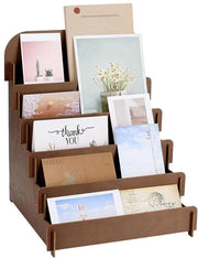 Display a 5 livelli per cartelle - Supporto per cartelle in legno - Raccogli cartelle - Raccogli adesivi/cartoline - Retail/Beurs - 11,8 x 11,8 x 14,2 cm - Standard per cartelle