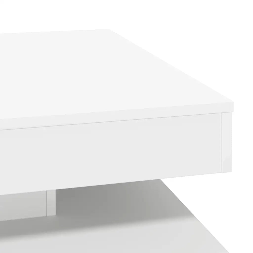 Tavolino da Caff¨¨ Girevole a 360 Gradi-Tavolino da soggiorno Bianco 70x70x34,5 cm