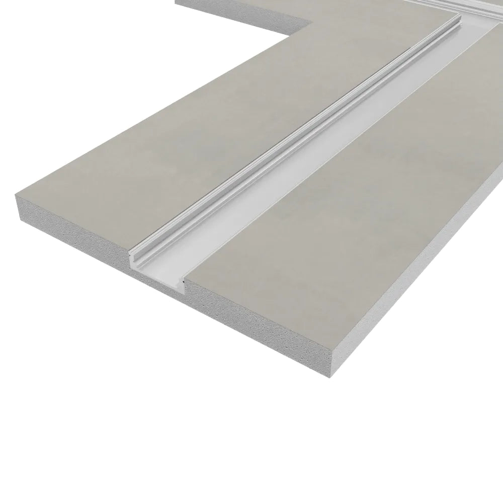 Cartongesso con profilo in alluminio integrato "T"