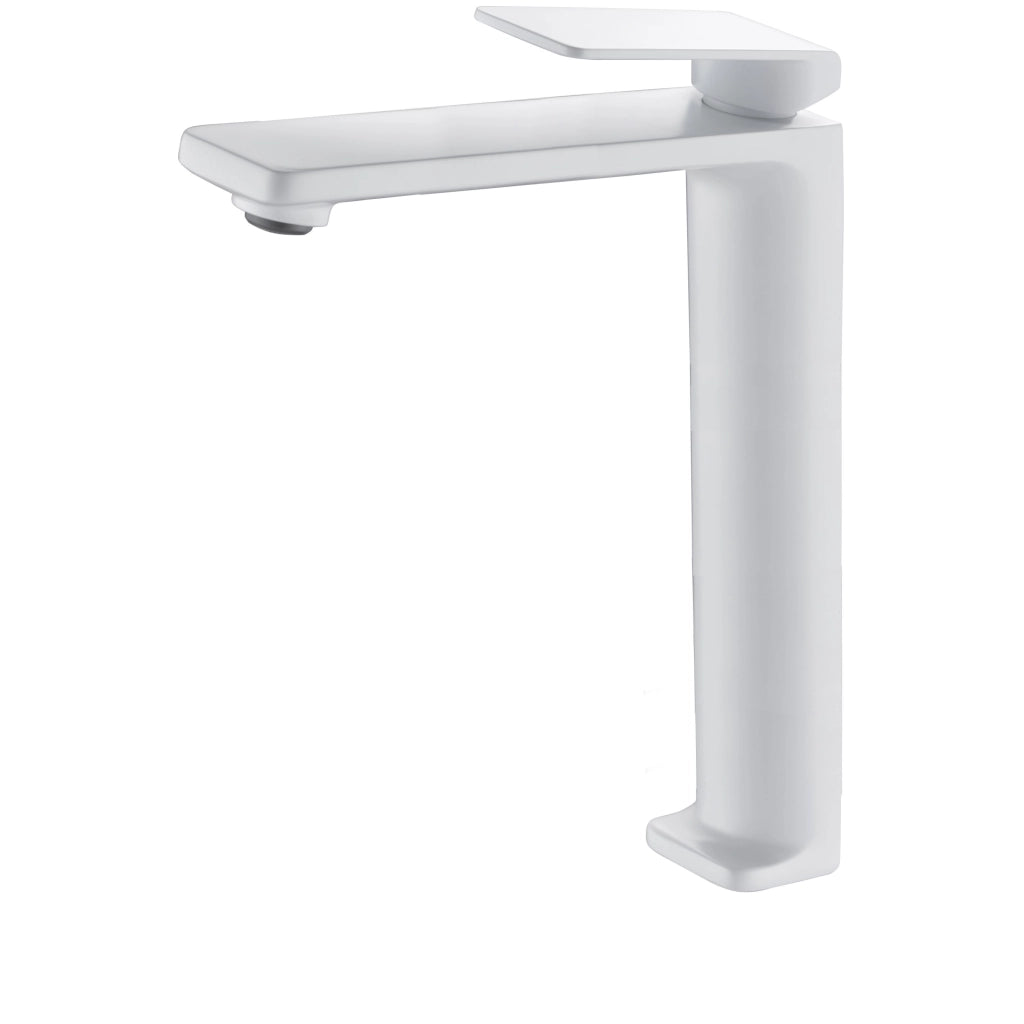 IMEX Miscelatore lavabo alto XL in ottone-zama bianco opaco con cartuccia ceramica Ø25 mm e tubi flessibili inclusi Fiyi BDF016-5BL