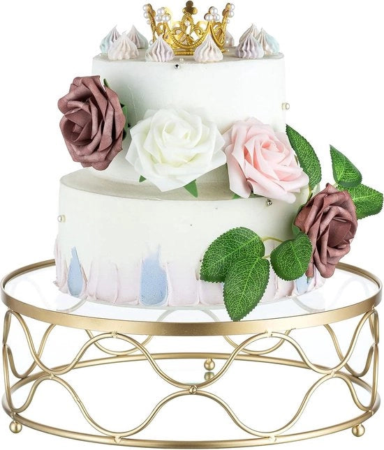 Tavolo per Cupcake Rond con Diametro 30cm - Decorazione Dessert Geometrica in Metallo - Tavolo da Servizio per Matrimonio e Festa del Bambino - Decorazioni di Natale